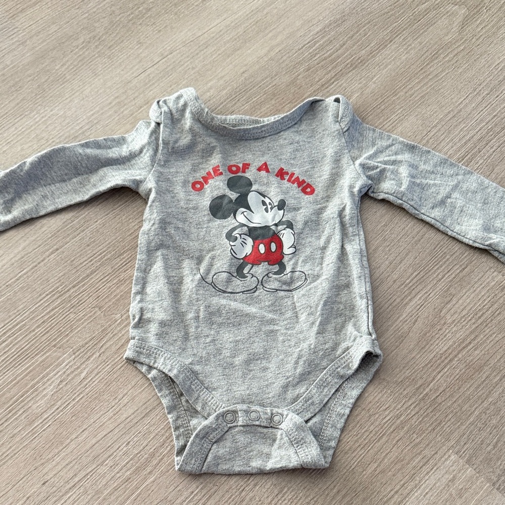 Gray Mickey Mouse Kids One Piece